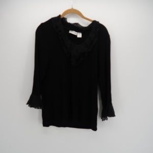 Chico's Travellers 3/4 Ruffle Sleeve Top Blouse